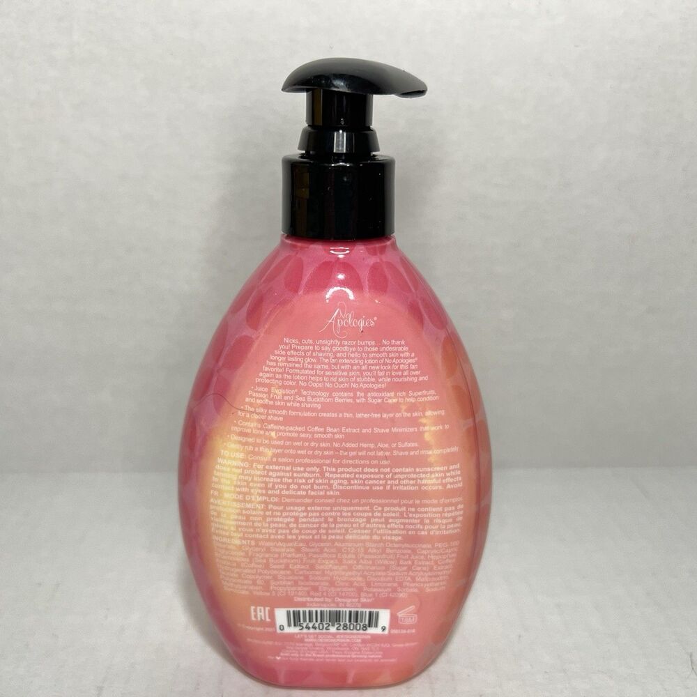 Designer Skin NO APOLOGIES Tan Extending Shave Lotion Firming Blend 8.5oz Pump - Picture 3 of 6